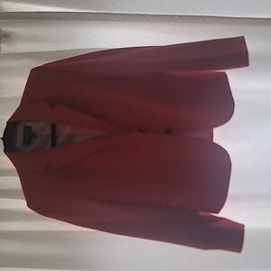 Red jcrew blazer all seasons.